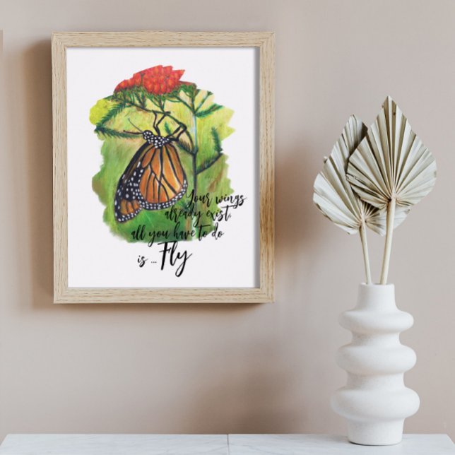 Póster Cita Inspiradora de mariposa monarca cepillado (Subido por el creador)