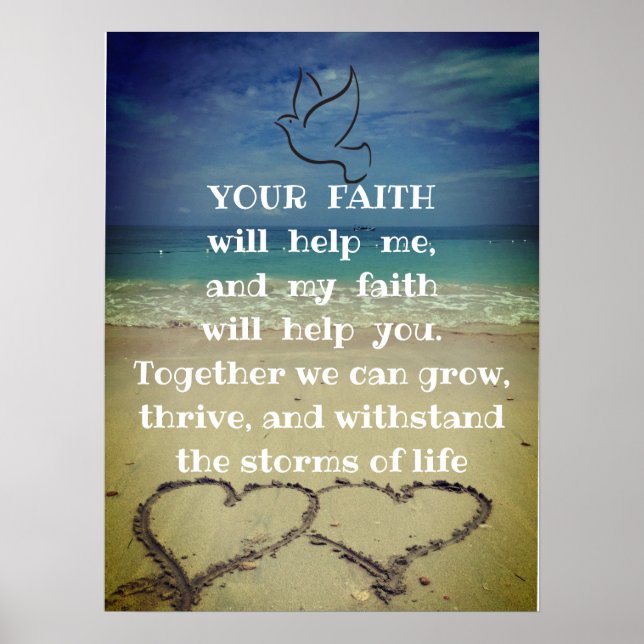 Póster Cita inspiradora De Motivación Y Fe (Frente)