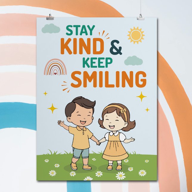 Póster Cita Inspiradora de Sonrisa Amable de Dibujos Anim (Subido por el creador)