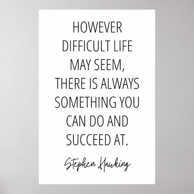 Póster Cita Inspiradora de Stephen Hawking (Frente)
