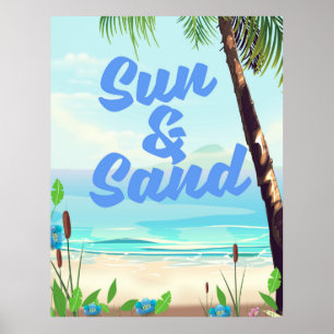 Póster Cita inspiradora de Sun y Sand personalizado poste