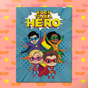 Póster Cita Inspiradora de superhéroe de historieta perso