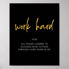 Póster Cita inspiradora de trabajo duro