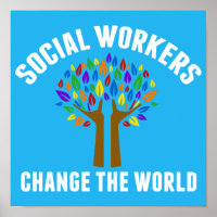 Cita Inspiradora de trabajo social hermosa azul