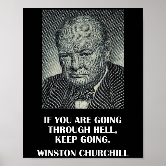 Póster Cita inspiradora De Winston Churchill (Frente)