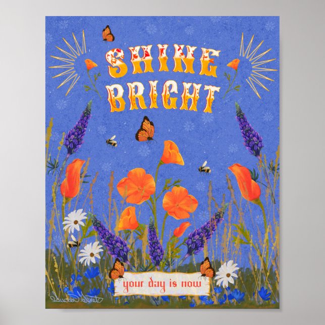 Póster Cita inspiradora Flores silvestres para California (Frente)