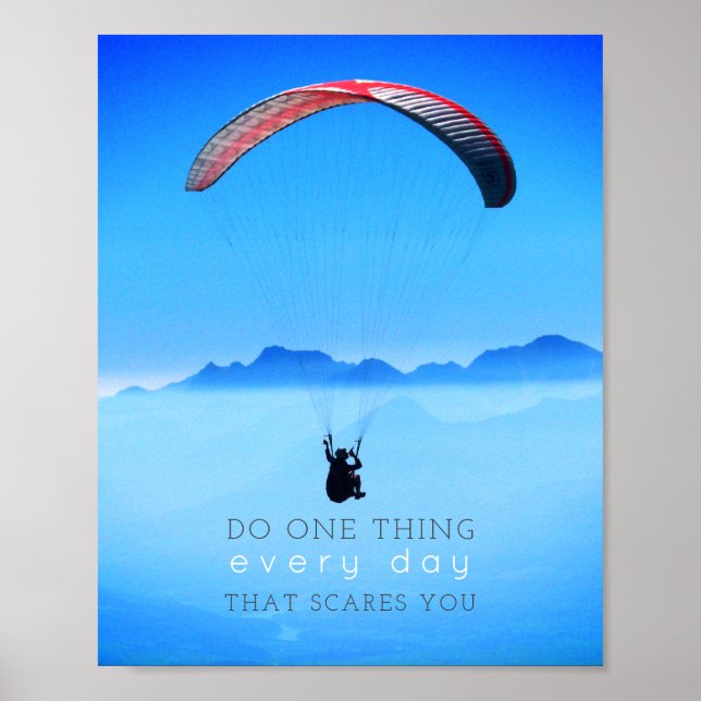 Póster Cita inspiradora Hacer Una Cosa Parapente Foto (Frente)