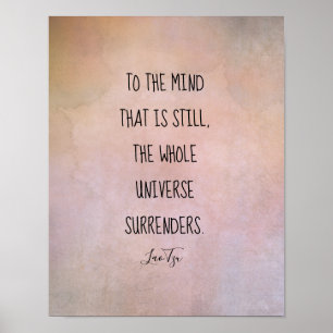 Póster cita inspiradora Lao Tzu tonos cálidos angustiados