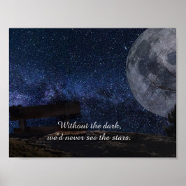 Póster Cita Inspiradora Luna y Estrellas