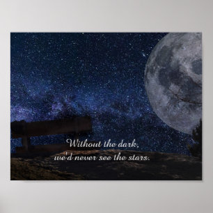 Póster Cita Inspiradora Luna y Estrellas