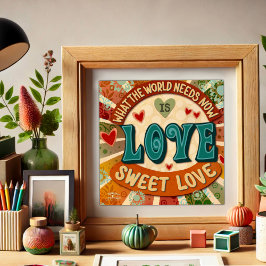 Póster Cita inspiradora moderna de amor dulce retro