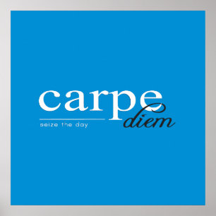 Póster Cita Inspiradora motivacional azul