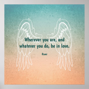 Póster Cita Inspiradora Motivacional de Rumi Alas de Ánge
