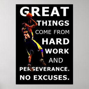 Póster Cita Inspiradora motivacional del baloncesto