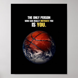 Póster Cita Inspiradora motivacional para el baloncesto t