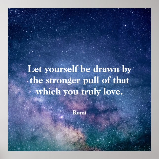 Póster Cita Inspiradora Motivacional Rumi Universo (Frente)