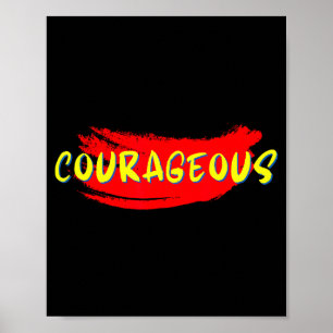 Póster Cita inspiradora motivacional valiente Fe
