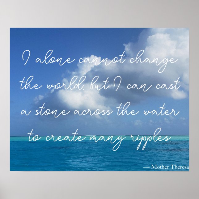 Póster Cita Inspiradora motivadora de la Madre Teresa (Frente)