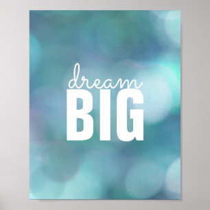Póster cita inspiradora poster gran sueño en azul