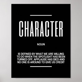 Póster Cita inspiradora sobre carácter