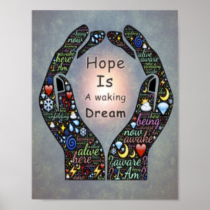 Póster Cita inspiradora sobre esperanza y sueños