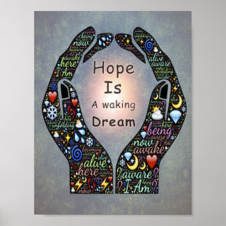 Póster Cita inspiradora sobre esperanza y sueños