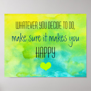 Póster Cita inspiradora sobre la felicidad