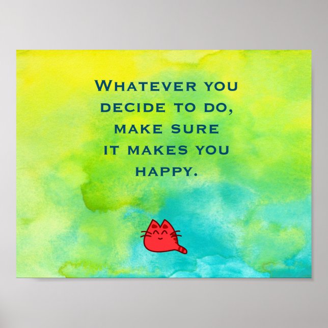 Póster Cita inspiradora sobre la felicidad (Frente)