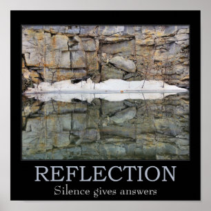Póster Cita Inspiradora sobre la pared de rock de reflexi