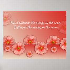 Póster Cita inspiradora sobre las flores blandas de rosa 