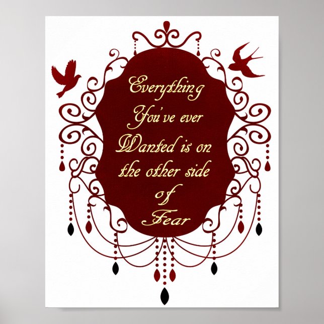 Póster Cita inspiradora sobre sueños y coraje (Frente)