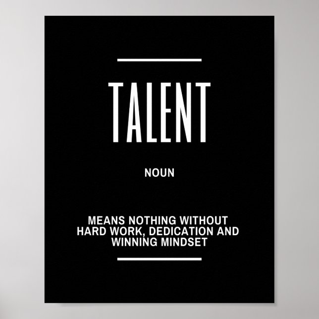 Póster Cita inspiradora sobre tener talento (Frente)
