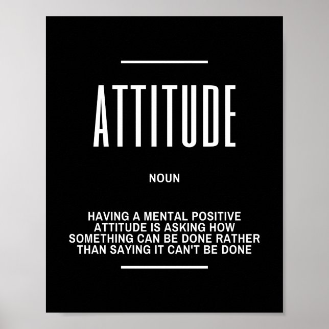 Póster Cita inspiradora sobre tener una actitud positiva (Frente)