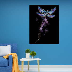 Póster Cita Inspiradora Todavía Me Levanto Libélula Flora