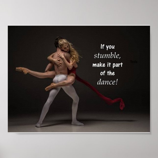 Póster Cita inspiradora y motivadora Baile Ballerina (Frente)