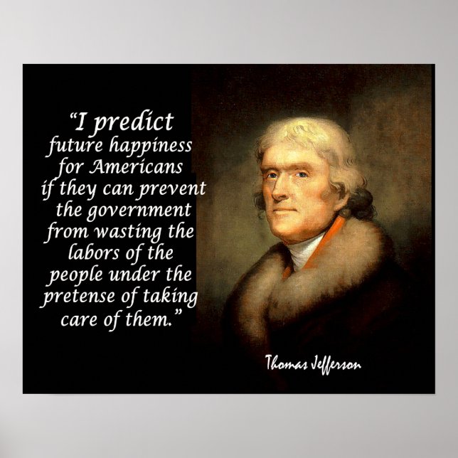 Póster Cita Jefferson - Predigo Que La Felicidad Futura.. (Frente)