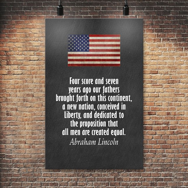 Póster Cita Lincoln - Dirección de Gettysburg (Gettysburg Address Poster)