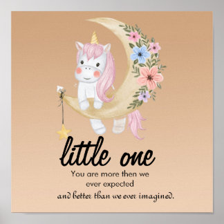 Póster Cita linda de guardería unicornio luna cartel impr