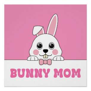 Póster Cita mamá conejita rosa