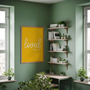 Póster Cita minimalista de amor fe amarillo brillante