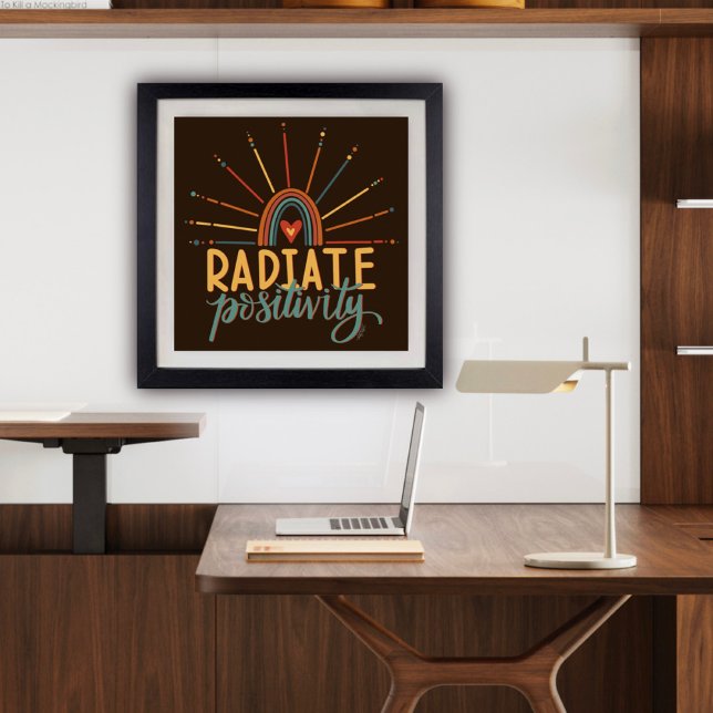 Póster Cita moderna de positivismo radial cita la inespir (Radiate positivity poster by Inspirivity)