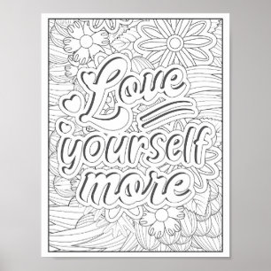 Póster Cita motivacional Coloración de adultos