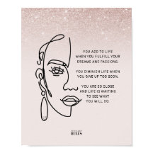 Cita motivacional de Boss Lady Face Rosa Gold Ombr