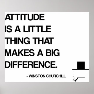 Póster Cita motivacional de Churchill - Actitud