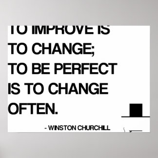 Póster Cita motivacional de Churchill - Cambio a menudo