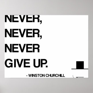 Póster Cita motivacional de Churchill - Nunca se rindan