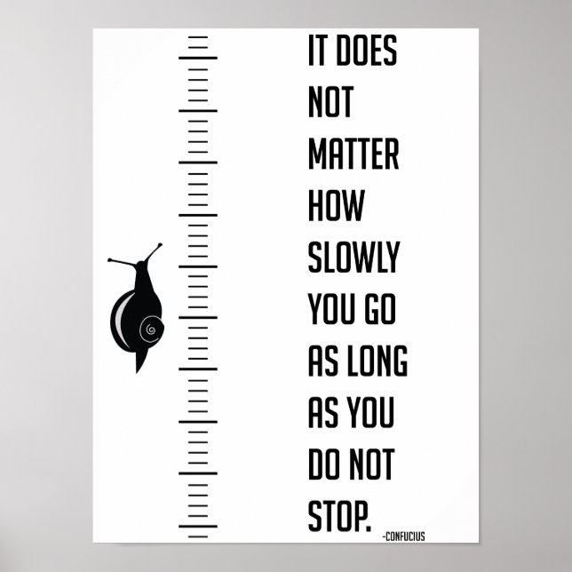 Póster Cita motivacional de Confucio (Frente)
