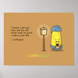 Póster Cita motivacional de Confucio y Punny