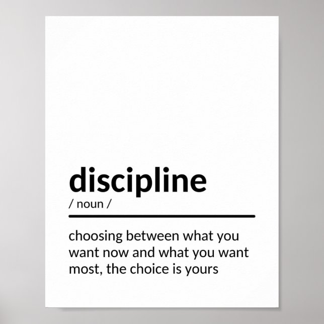 Póster Cita motivacional de disciplina (Frente)