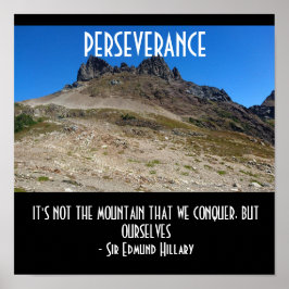 Póster Cita motivacional de escalada en montaña Persevera